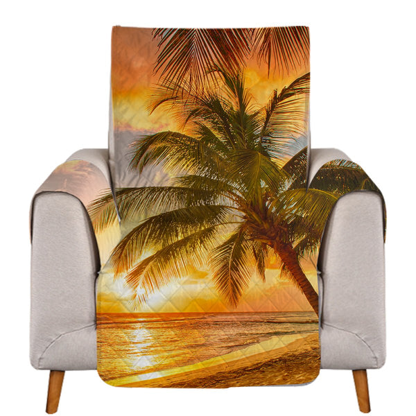 Coral Palms Quilted Sofa Cover NCU0LDH444
