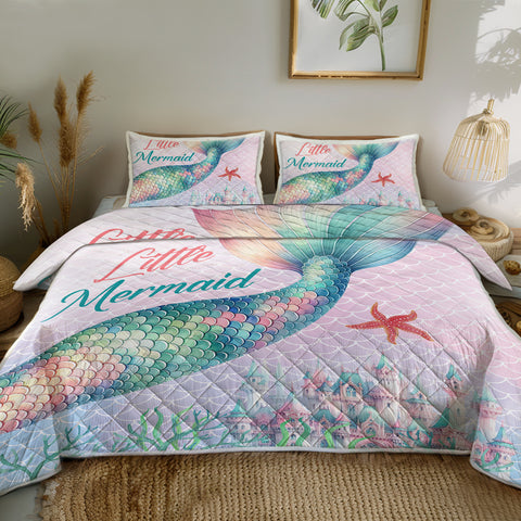 Mermaid Tale Quilted Coverlet - Lightweight, Breathable and Super Soft