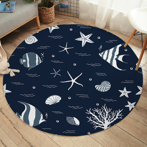 Blue Ocean Round Rug