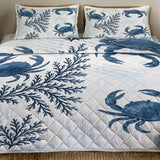 Sea Crab Wonders Quilted Coverlet - Lightweight, Breathable and Super Soft