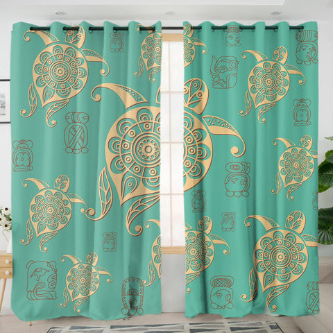 Turtles in Turquoise Blackout Curtains