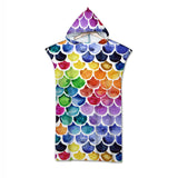 Mermaid Scales Quick-Dry Hooded Poncho Towel