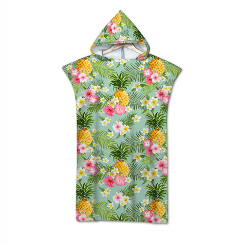 Tropical Vibes Quick-Dry Hooded Poncho Towel