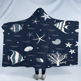 Blue Ocean Hooded Blanket