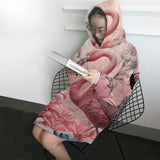 Flamingo Pink Wearable Blanket Hoodie