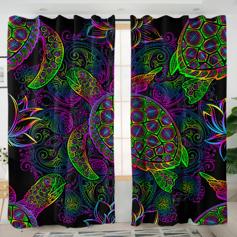Sea Turtle Mysteries Blackout Curtains