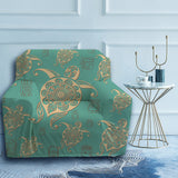 Turtles in Turquoise Armchair Cover