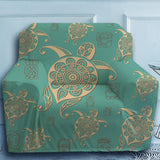 Turtles in Turquoise Armchair Cover