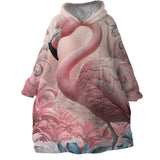 Flamingo Pink Wearable Blanket Hoodie