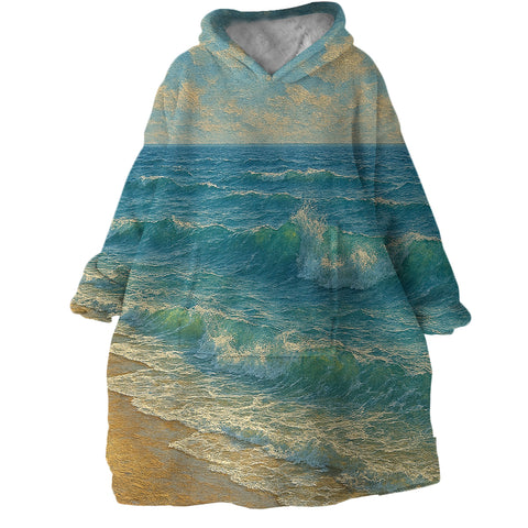 Ocean Painting Wearable Blanket Hoodie