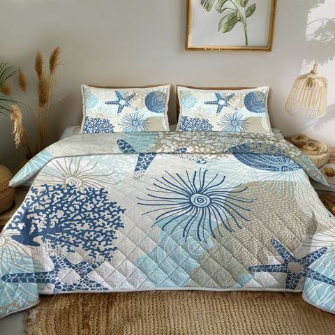 Beach Treasures Quilted Coverlet - Lightweight, Breathable and Super Soft