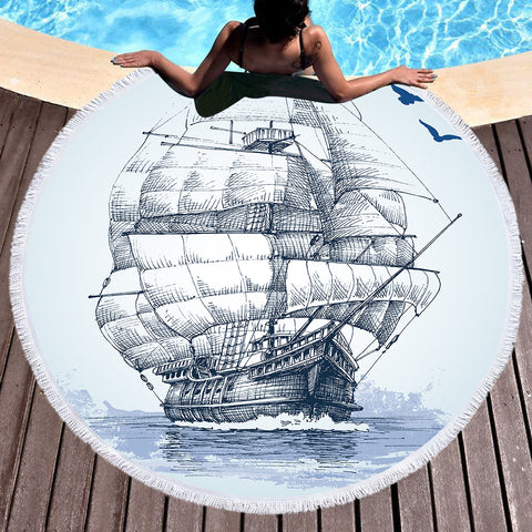 Semper Fortis Round Beach Towel