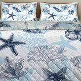 Ocean Blues Quilted Coverlet - Lightweight, Breathable and Super Soft