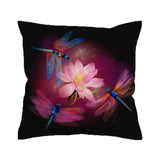 Dragonflies and Lotus Outdoor Cushion Cover
