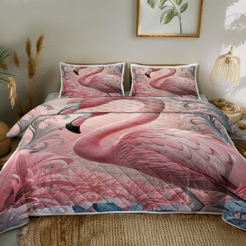 Flamingo Pink Quilted Coverlet - Lightweight, Breathable and Super Soft
