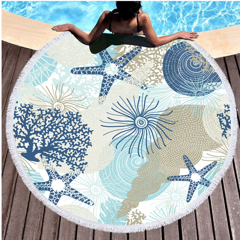 Beach Treasures Round Beach Towel