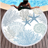 Coastal Coral Round Beach Towel