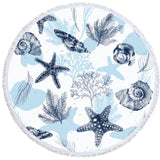 Ocean Blues Round Beach Towel