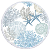 Coastal Coral Round Beach Towel