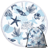 Ocean Blues Round Beach Towel