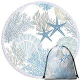 Coastal Coral Round Beach Towel