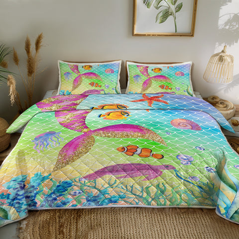 Mermaid Life Quilted Coverlet - Lightweight, Breathable and Super Soft