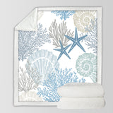 Coastal Coral Bedspread Blanket