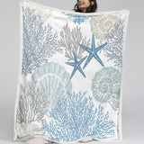 Coastal Coral Bedspread Blanket