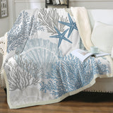 Coastal Coral Bedspread Blanket