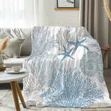 Coastal Coral Flannel Fleece Blanket
