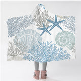 Coastal Coral Hooded Blanket