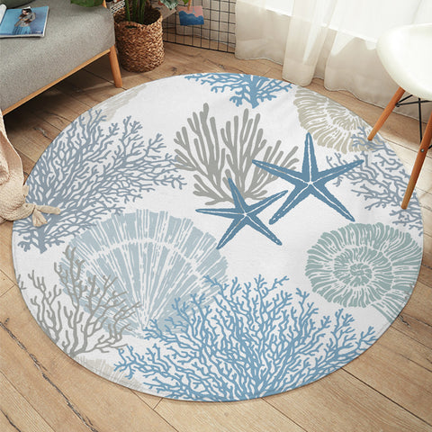 Coastal Coral Round Rug