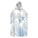 Coastal Coral Sand-Free Surf Poncho, Warm, Windproof, Changing Towel Hoodie