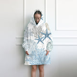 Coastal Coral Wearable Blanket Hoodie