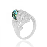 Conch Shell Ring with Abalone shell