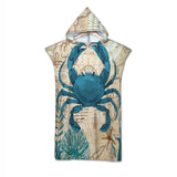 Crab Love Quick-Dry Hooded Poncho Towel