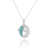 Dolphin Pendant Necklace with Larimar