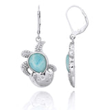 Egg and Turtle with Larimar Lever Back Earrings