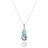 Flip Flop with Larimar and Crystal Pendant Necklace