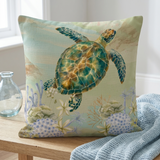 The Emerald Sea Turtle Pillow Cover