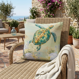 The Emerald Sea Turtle Pillow Cover
