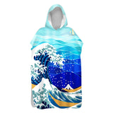 Great Wave Sand-Free Surf Poncho, Warm, Windproof, Changing Towel Hoodie