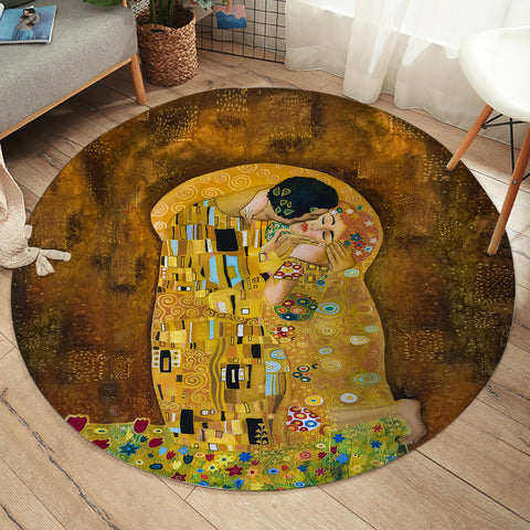 Gustav Klimt The Kiss Round Floor Mat