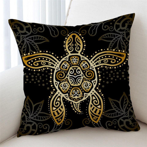 The Golden Sea Turtle Outdoor Cushion Cover