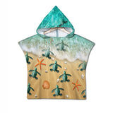 Happy Little Sea Turtles Quick-Dry Hooded Poncho Towel