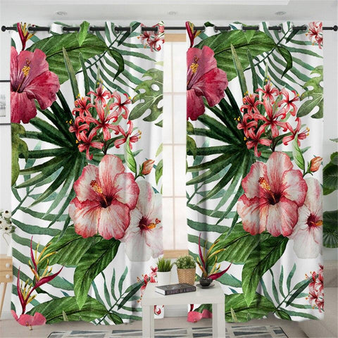 Tropical Hibiscus Blackout Curtains