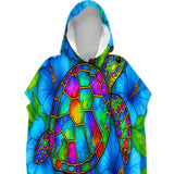 Hibiscus Sea Turtle Sand-Free Surf Poncho, Warm, Windproof, Changing Towel Hoodie