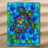 Hibiscus Sea Turtle Jumbo Towel