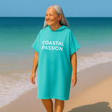 Hibiscus Sea Turtle Quick-Dry Hooded Poncho Towel