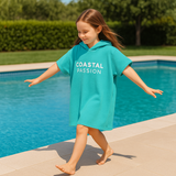 Hibiscus Sea Turtle Quick-Dry Hooded Poncho Towel